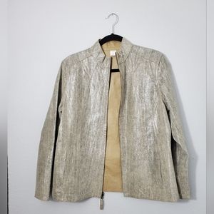 Chico's reversible metallic leather jacket *NO BRAND/SIZE TAG*